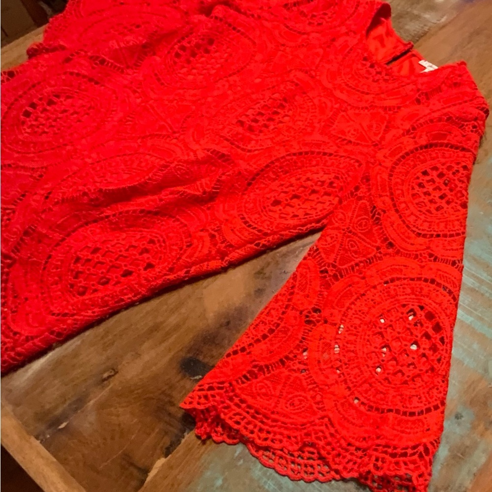 JODIFL Red Lace Blouse - Picture 2 of 5
